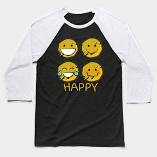 Happy Emojis Baseball T-Shirt